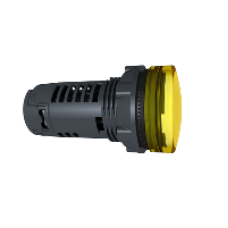 XB5EVG8 - yellow Monolithic pilot light Ø22 plain lens with integral LED 110...120V, Schneider Electric