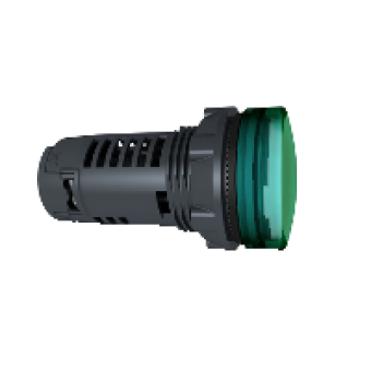 XB5EVM3 - green Monolithic pilot light Ø22 plain lens with integral LED 230...240V, Schneider Electric