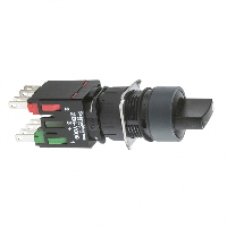XB6AD221B - black complete selector switch Ø16 2-position stay put 1NO, Schneider Electric