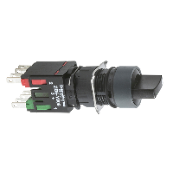 XB6AD225B - black complete selector switch Ø16 2-position stay put 1NO+1NC, Schneider Electric