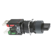 XB6AD235B - black complete selector switch Ø16 3-position stay put 1NO+1NC, Schneider Electric