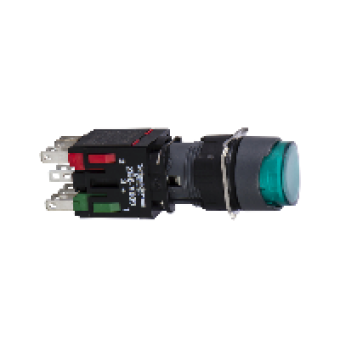 XB6AE3B5B - green projecting complete illum pushbutton Ø16 spring return 1NO+1NC 12...24V, Schneider Electric XB6AE3B5B - green projecting complete illum pushbutton Ø16 spring return 1NO+1NC 12...24V, Schneider Electric