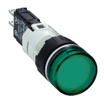 XB6AV3BB - green complete pilot light Ø16 with integral LED 12...24V, Schneider Electric