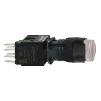 XB6AW1B1B - white projecting complete illum pushbutton Ø16 spring return 1NO 12...24V, Schneider Electric XB6AW1B1B - white projecting complete illum pushbutton Ø16 spring return 1NO 12...24V, Schneider Electric