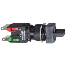 XB6CD225B - black complete square selector switch Ø16 2-position stay put 1NO+1NC, Schneider Electric