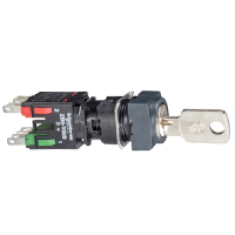 XB6CGC5B - black complete square selector switch Ø16 2-position stay put 1NO+1NC Ronis 200, Schneider Electric