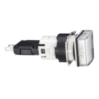 XB6CV1BB - square white complete pilot light Ø16 with integral LED 12...24V, Schneider Electric XB6CV1BB - square white complete pilot light Ø16 with integral LED 12...24V, Schneider Electric