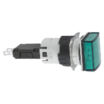 XB6CV3BB - square green complete pilot light Ø16 with integral LED 12...24V, Schneider Electric