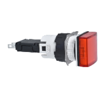XB6CV4BB - square red complete pilot light Ø16 with integral LED 12...24V, Schneider Electric