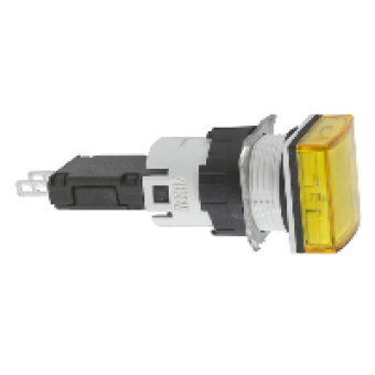 XB6CV5BB - square yellow complete pilot light Ø16 with integral LED 12...24V, Schneider Electric