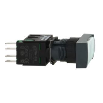 XB6DA11B - white rectangular flush complete pushbutton Ø16 spring return 1NO unmarked, Schneider Electric XB6DA11B - white rectangular flush complete pushbutton Ø16 spring return 1NO unmarked, Schneider Electric
