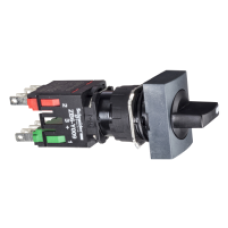 XB6DD225B - black complete rectangular selector switch Ø16 2-position stay put 1NO+1NC, Schneider Electric