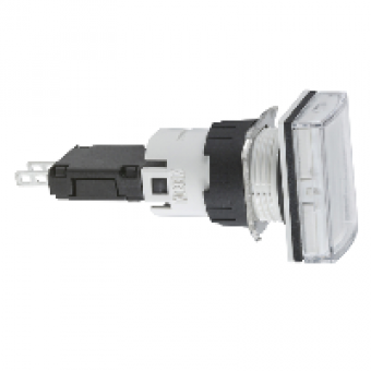 XB6DV1BB - rectangular white complete pilot light Ø16 with integral LED 12...24V, Schneider Electric