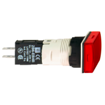 XB6DV4BB - rectangular red complete pilot light Ø16 with integral LED 12...24V, Schneider Electric