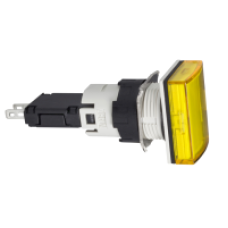 XB6DV5BB - rectangular yellow complete pilot light Ø16 with integral LED 12...24V, Schneider Electric