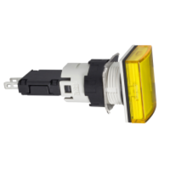 XB6DV5BB - rectangular yellow complete pilot light Ø16 with integral LED 12...24V, Schneider Electric XB6DV5BB - rectangular yellow complete pilot light Ø16 with integral LED 12...24V, Schneider Electric