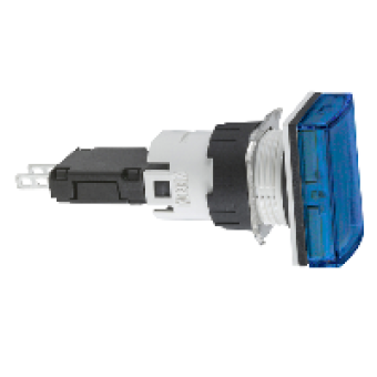 XB6DV6BB - rectangular blue complete pilot light Ø16 with integral LED 12...24V, Schneider Electric