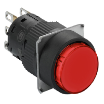 XB6EAA41P - round red pushbutton Ø 16 - flush spring return - 1OC, Schneider Electric