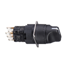 XB6EAD222P - round black selector switch Ø16-projecting handle 2 positions-2CO, Schneider Electric