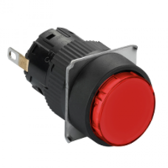 XB6EAV4BP - round pilot light Ø 16 - IP 65 - red - integral LED - 24 V - connector, Schneider Electric