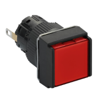 XB6ECV4BP - square pilot light Ø 16 - IP 65 - red - integral LED - 24 V - connector, Schneider Electric