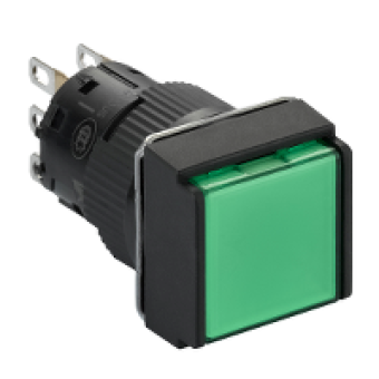 XB6ECW3B1P - square green illuminated pushbutton Ø16-flush spring return-24 V-1CO, Schneider Electric XB6ECW3B1P - square green illuminated pushbutton Ø16-flush spring return-24 V-1CO, Schneider Electric