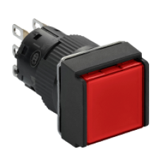 XB6ECW4B1P - square red illuminated pushbutton Ø16-flush spring return-24 V-1CO, Schneider Electric XB6ECW4B1P - square red illuminated pushbutton Ø16-flush spring return-24 V-1CO, Schneider Electric