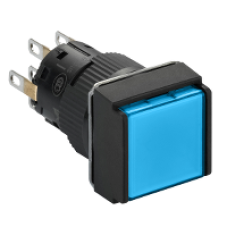 XB6ECW6B2P - square blue illuminated pushbutton Ø16-flush spring return-24 V-2CO, Schneider Electric XB6ECW6B2P - square blue illuminated pushbutton Ø16-flush spring return-24 V-2CO, Schneider Electric