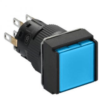 XB6ECW6B2P - square blue illuminated pushbutton Ø16-flush spring return-24 V-2CO, Schneider Electric XB6ECW6B2P - square blue illuminated pushbutton Ø16-flush spring return-24 V-2CO, Schneider Electric
