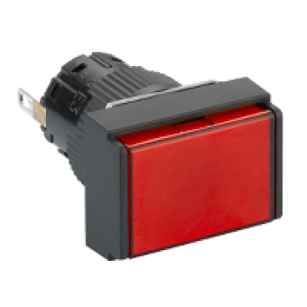 XB6EDV4BP - rectangular pilot light Ø 16 - IP 65 - red - integral LED - 24 V - connector, Schneider Electric