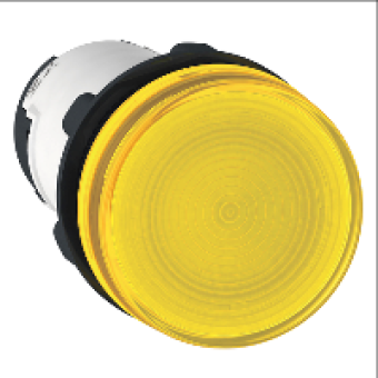 XB7EV65P - round pilot light Ø 22 - yellow - BA 9s - <= 250 V - screw clamp terminals, Schneider Electric