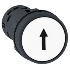 XB7NA11341 - PB - Spring Rtn white - 1NO - BLACK UP ARROW, Schneider Electric
