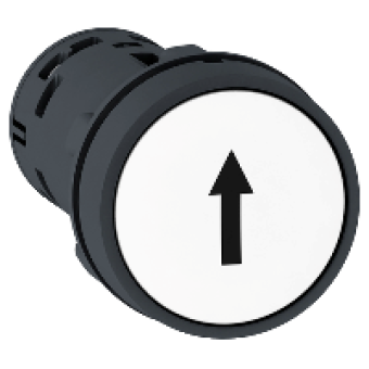 XB7NA11341 - PB - Spring Rtn white - 1NO - BLACK UP ARROW, Schneider Electric