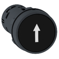 XB7NA21341 - PB - Spring Rtn black - 1NO -WHITE UP ARROW, Schneider Electric