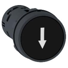 XB7NA21343 - PB - Spring Rtn black - 1NO -WHITE DOWN ARROW, Schneider Electric