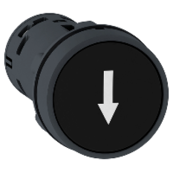 XB7NA21343 - PB - Spring Rtn black - 1NO -WHITE DOWN ARROW, Schneider Electric XB7NA21343 - PB - Spring Rtn black - 1NO -WHITE DOWN ARROW, Schneider Electric