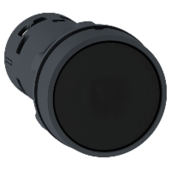 XB7NA25 - PB - Spring Rtn black - NO+NC, Schneider Electric