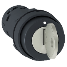 XB7NG33 - key selector switch - Ø 22 - keylock - 3 positions - 2 NO - Ronis 455 center, Schneider Electric