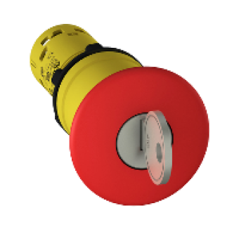 XB7NS9444 - Emergency stop Ø 22 - red mushroom Ø 40mm - trigger latching key release - 2 NC, Schneider Electric