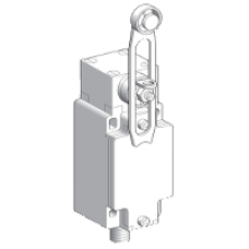 XCKJ10541D - limit switch XCKJ - th.plastic roller lever var. length - 1NC+1NO - snap - M12, Schneider Electric