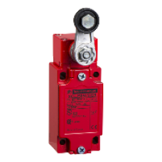 XCLJ50511H29 - Limit switch XCLJ - red body steel - plastic roller lever- NC / NC slow contacts, Schneider Electric