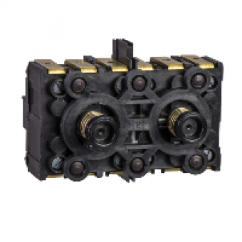 XESD2201 - spring return contact block - 3 NO - front mounting 40 mm centres, Schneider Electric
