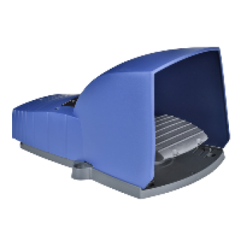 XPEB310 - single foot switch - IP66 - with cover - plastic - blue - 1 NC + 1 NO, Schneider Electric