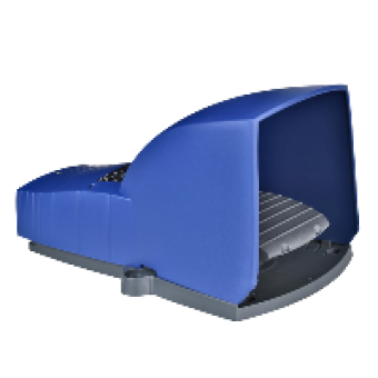 XPEB311 - single foot switch - IP66 - with cover - plastic - blue - 2 NC + 2 NO, Schneider Electric