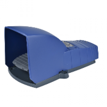 XPEB511 - single foot switch - IP66 - with cover - plastic - blue - 2 NC + 2 NO, Schneider Electric
