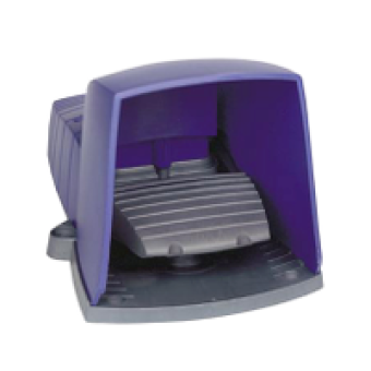 XPEM129 - single foot switch - IP66 - without cover - metallic - blue - 2 NC + NO, Schneider Electric