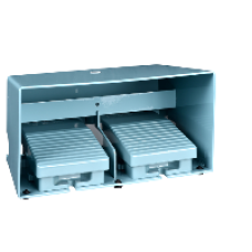 XPEM6210D - double foot switch - IP66 - with cover - metallic - blue - 2 NO + 3 NC, Schneider Electric XPEM6210D - double foot switch - IP66 - with cover - metallic - blue - 2 NO + 3 NC, Schneider Electric