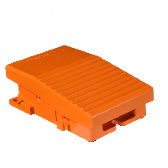 XPER229 - single foot switch - IP66 - without cover - metallic - orange - 2 NC + 2 NO, Schneider Electric