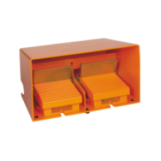 XPER5100D - double foot switch - IP66 - with cover - metallic - orange - 2 NC + 2 NO, Schneider Electric XPER5100D - double foot switch - IP66 - with cover - metallic - orange - 2 NC + 2 NO, Schneider Electric