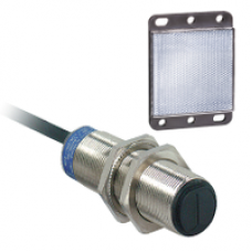 XU1N18PP341 - photo-electric sensor - XU1 - reflex - Sn 4m - 12..24VDC - cable 2m, Schneider Electric